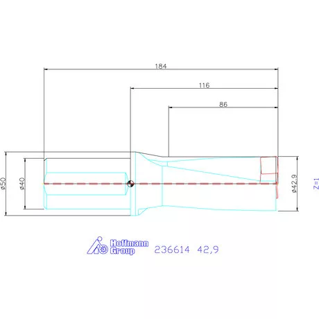 Komet KUB Pentron váltólapkás telibefúró Hengeres szár 42,9 mm