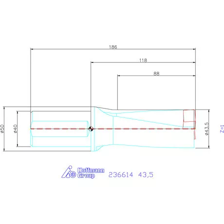 Komet KUB Pentron váltólapkás telibefúró Hengeres szár 43,5 mm