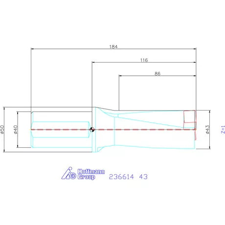Komet KUB Pentron váltólapkás telibefúró Hengeres szár 43 mm