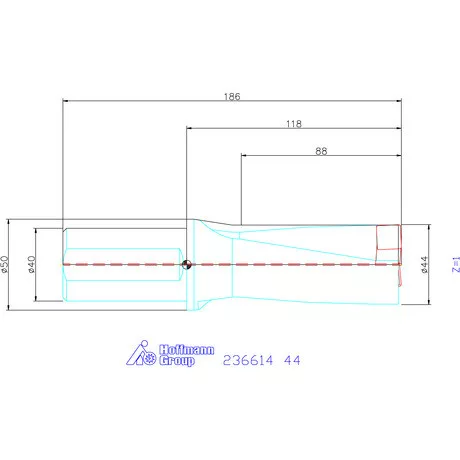 Komet KUB Pentron váltólapkás telibefúró Hengeres szár 44 mm