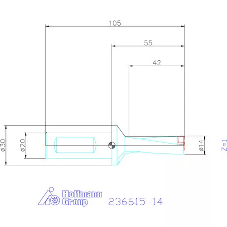 Komet KUB Pentron váltólapkás telibefúró hengeres szár 14 mm