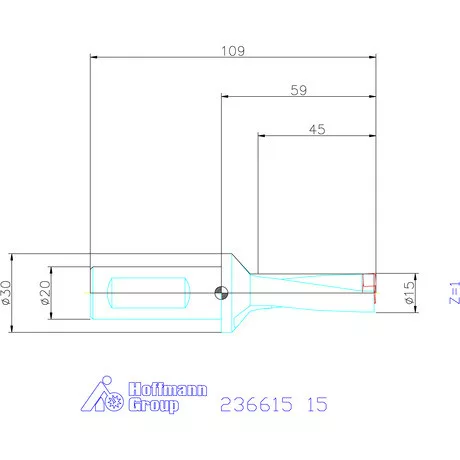 Komet KUB Pentron váltólapkás telibefúró hengeres szár 15 mm