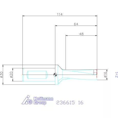 Komet KUB Pentron váltólapkás telibefúró hengeres szár 16 mm