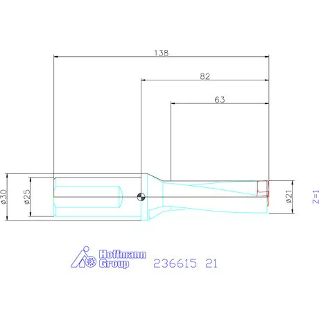 Komet KUB Pentron váltólapkás telibefúró hengeres szár 21 mm