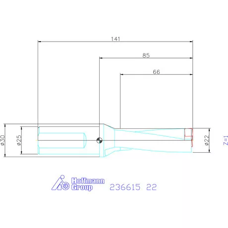 Komet KUB Pentron váltólapkás telibefúró hengeres szár 22 mm