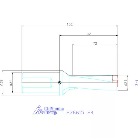 Komet KUB Pentron váltólapkás telibefúró hengeres szár 24 mm