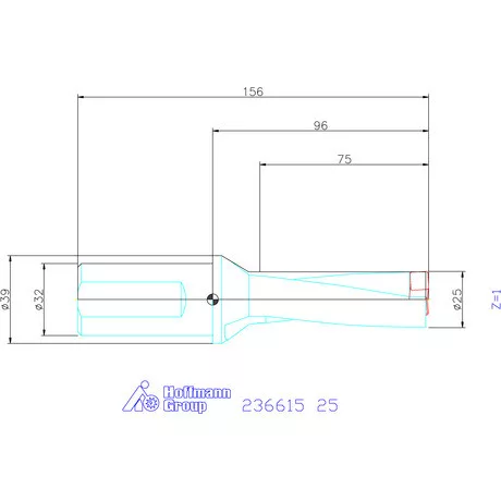 Komet KUB Pentron váltólapkás telibefúró hengeres szár 25 mm