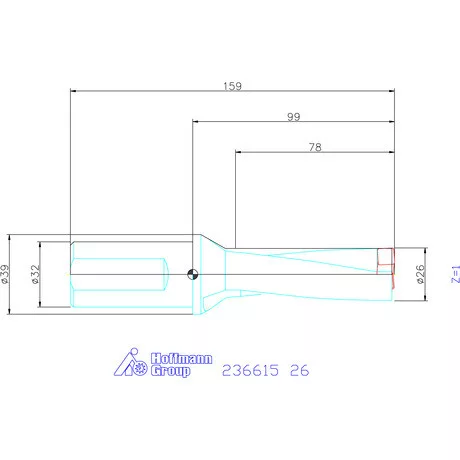 Komet KUB Pentron váltólapkás telibefúró hengeres szár 26 mm
