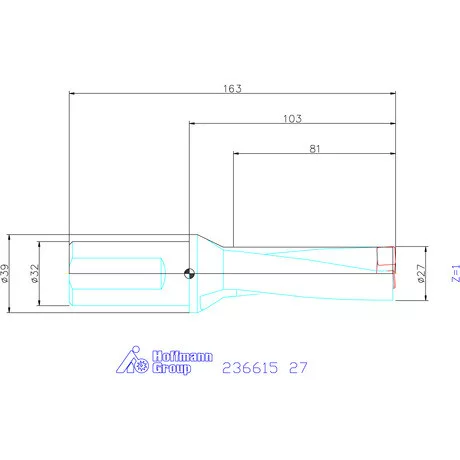 Komet KUB Pentron váltólapkás telibefúró hengeres szár 27 mm