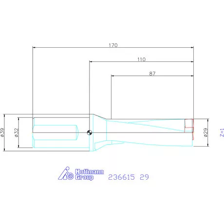 Komet KUB Pentron váltólapkás telibefúró hengeres szár 29 mm