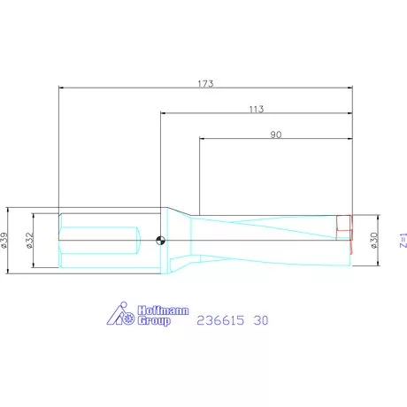 Komet KUB Pentron váltólapkás telibefúró hengeres szár 30 mm