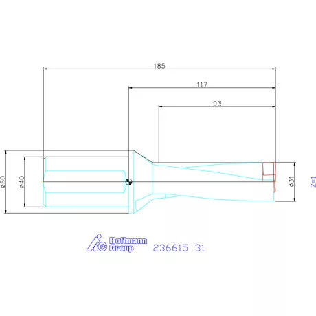 Komet KUB Pentron váltólapkás telibefúró hengeres szár 31 mm