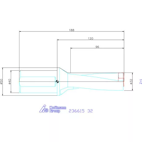 Komet KUB Pentron váltólapkás telibefúró hengeres szár 32 mm