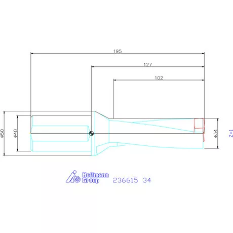 Komet KUB Pentron váltólapkás telibefúró hengeres szár 34 mm