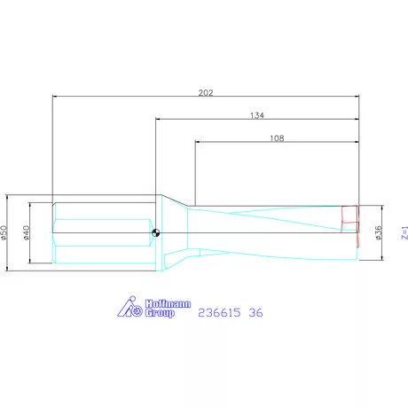 Komet KUB Pentron váltólapkás telibefúró hengeres szár 36 mm