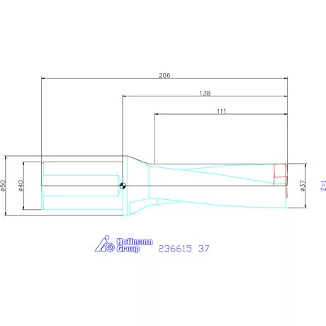 Komet KUB Pentron váltólapkás telibefúró hengeres szár 37 mm