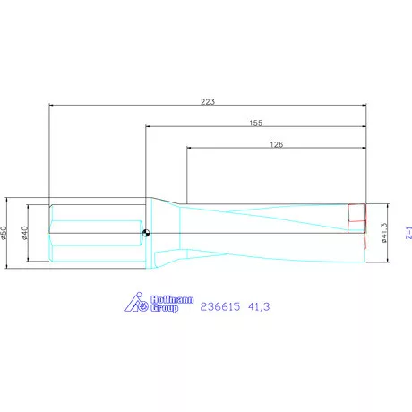 Komet KUB Pentron váltólapkás telibefúró hengeres szár 41,3 mm