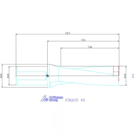 Komet KUB Pentron váltólapkás telibefúró hengeres szár 42 mm