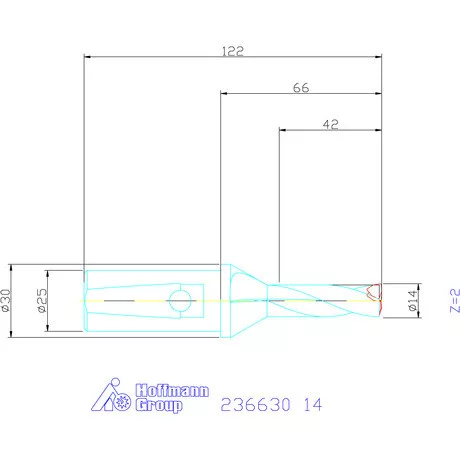 Komet KUB Trigon váltólapkás telibefúró kombinált szár 14 mm