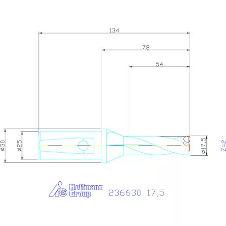 Komet KUB Trigon váltólapkás telibefúró kombinált szár 17,5 mm