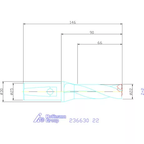 Komet KUB Trigon váltólapkás telibefúró kombinált szár 22 mm
