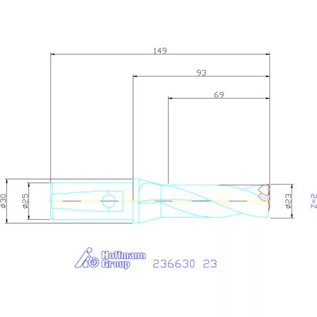 Komet KUB Trigon váltólapkás telibefúró kombinált szár 23 mm