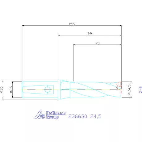 Komet KUB Trigon váltólapkás telibefúró kombinált szár 24,5 mm