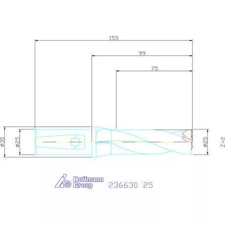 Komet KUB Trigon váltólapkás telibefúró kombinált szár 25 mm