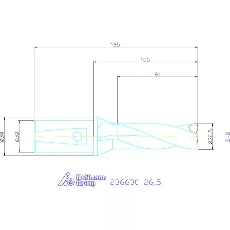 Komet KUB Trigon váltólapkás telibefúró kombinált szár 26,5 mm