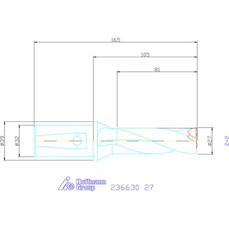 Komet KUB Trigon váltólapkás telibefúró kombinált szár 27 mm