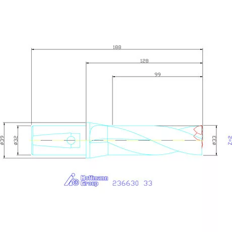 Komet KUB Trigon váltólapkás telibefúró kombinált szár 33 mm
