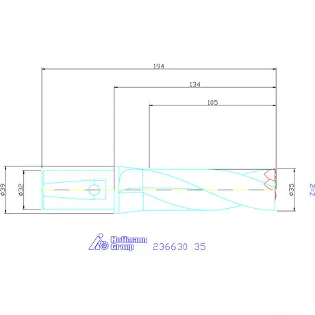 Komet KUB Trigon váltólapkás telibefúró kombinált szár 35 mm