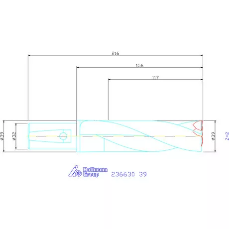 Komet KUB Trigon váltólapkás telibefúró kombinált szár 39 mm