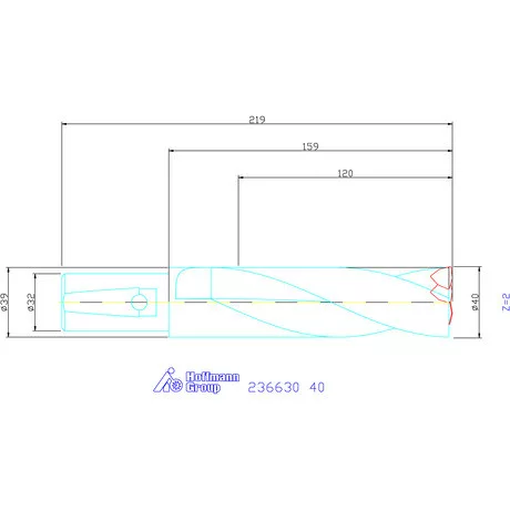 Komet KUB Trigon váltólapkás telibefúró kombinált szár 40 mm