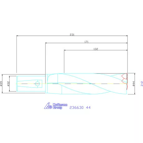 Komet KUB Trigon váltólapkás telibefúró kombinált szár 44 mm