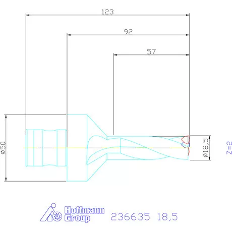 Komet KUB Trigon váltólapkás telibefúró ABS 50 18,5 mm