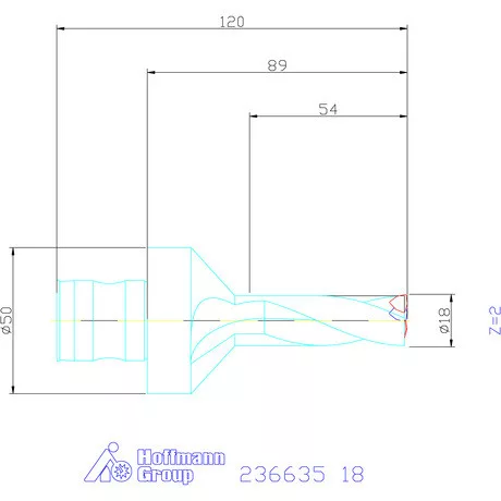 Komet KUB Trigon váltólapkás telibefúró ABS 50 18 mm