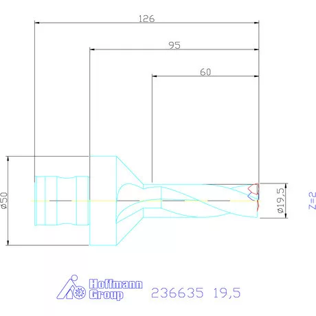 Komet KUB Trigon váltólapkás telibefúró ABS 50 19,5 mm