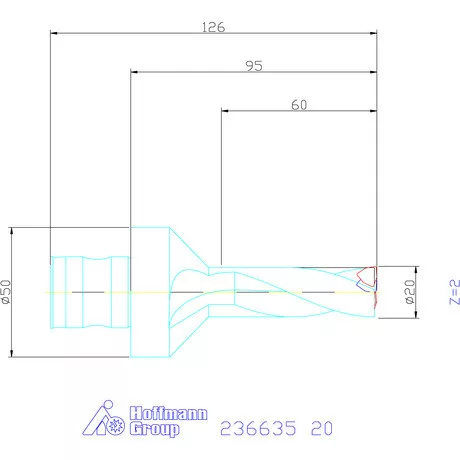 Komet KUB Trigon váltólapkás telibefúró ABS 50 20 mm