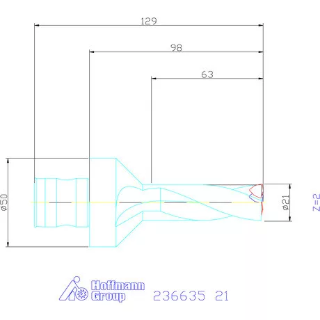 Komet KUB Trigon váltólapkás telibefúró ABS 50 21 mm