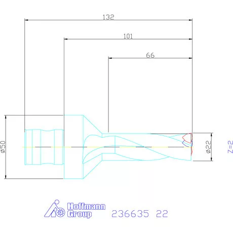 Komet KUB Trigon váltólapkás telibefúró ABS 50 22 mm