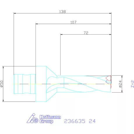 Komet KUB Trigon váltólapkás telibefúró ABS 50 24 mm