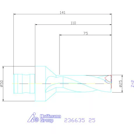 Komet KUB Trigon váltólapkás telibefúró ABS 50 25 mm