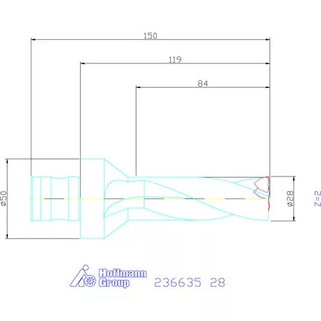 Komet KUB Trigon váltólapkás telibefúró ABS 50 28 mm