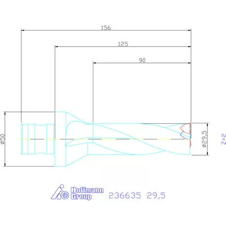 Komet KUB Trigon váltólapkás telibefúró ABS 50 29,5 mm