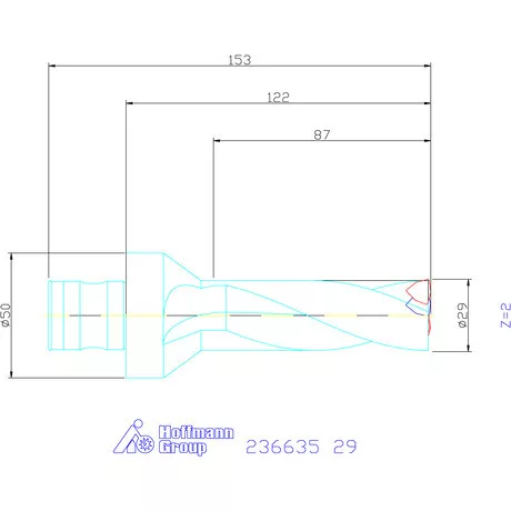 Komet KUB Trigon váltólapkás telibefúró ABS 50 29 mm