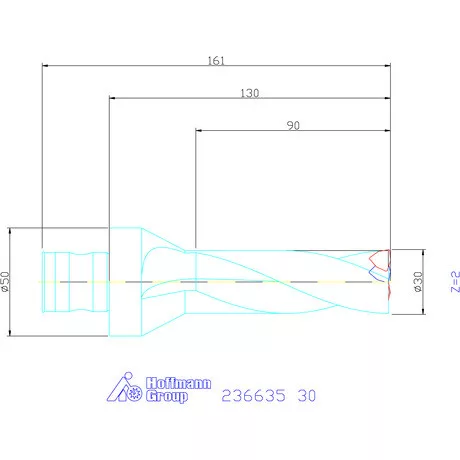 Komet KUB Trigon váltólapkás telibefúró ABS 50 30 mm