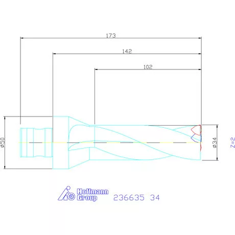Komet KUB Trigon váltólapkás telibefúró ABS 50 34 mm