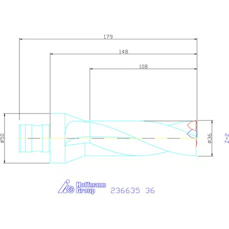 Komet KUB Trigon váltólapkás telibefúró ABS 50 36 mm