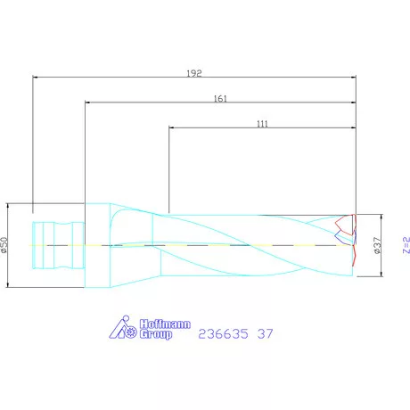 Komet KUB Trigon váltólapkás telibefúró ABS 50 37 mm
